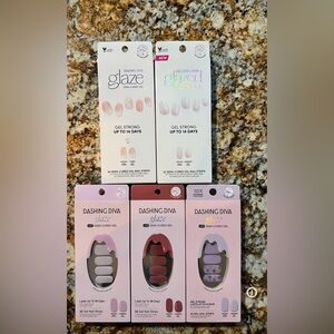 Dashing Diva Glaze Semi Cured Gel Nail Polish Strips Bundle of 5